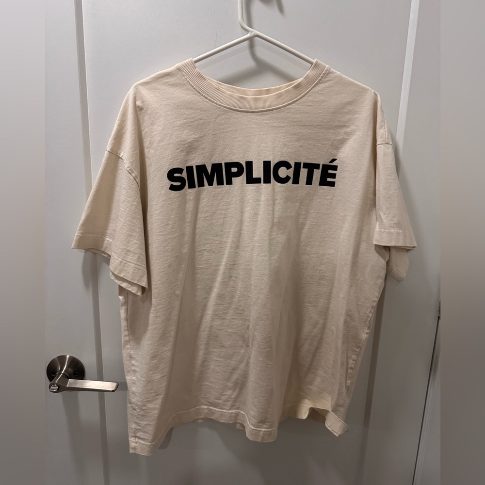 Simplicité Cream T-Shirt H&M size large